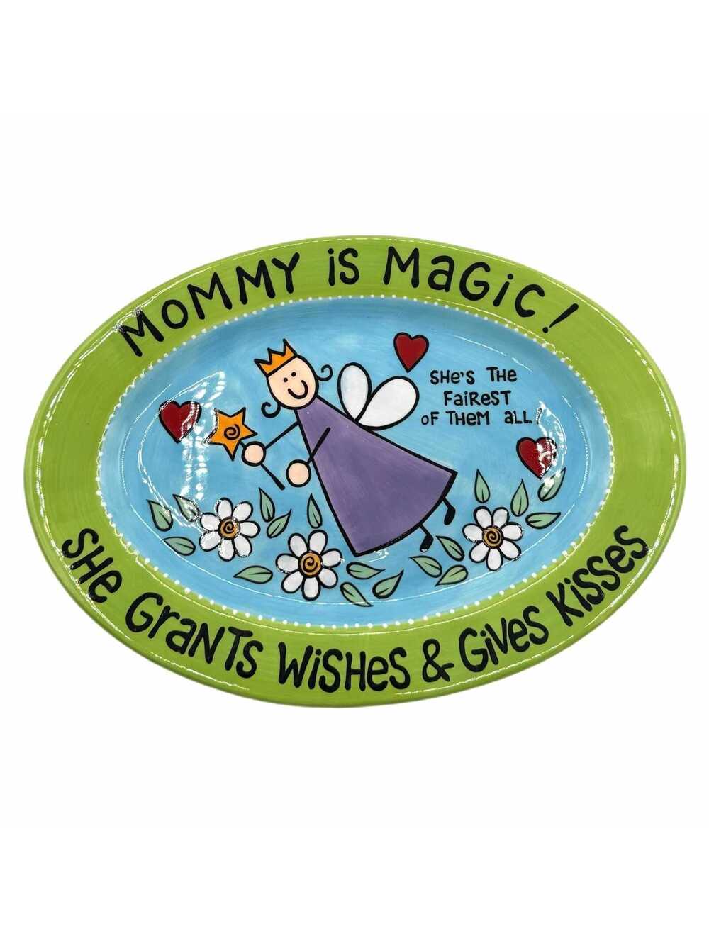 Vintage Veasey “Mommy is Magic!” Ceramic Oval Handpainted Platter – Gift